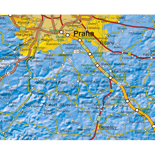 Reliéfní nástěnná mapa ČR