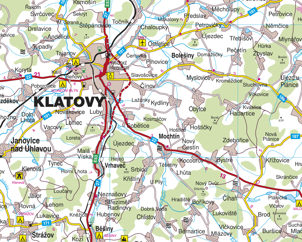 Nástěnná mapa Plzeňský kraj (PF) - 2. jakost | nastennemapy.cz