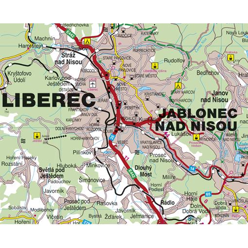 Nástěnná mapa Liberecký kraj (PF) - 2. jakost