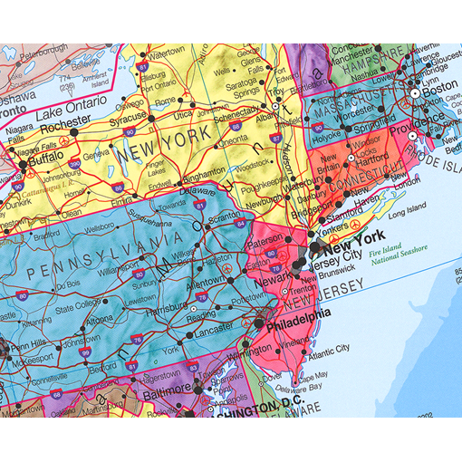 Politická nástěnná mapa USA – 2. jakost

