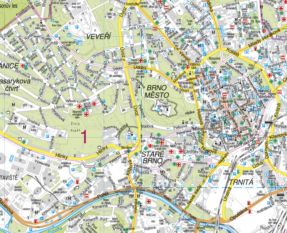 Nástěnná mapa Brno | nastennemapy.cz