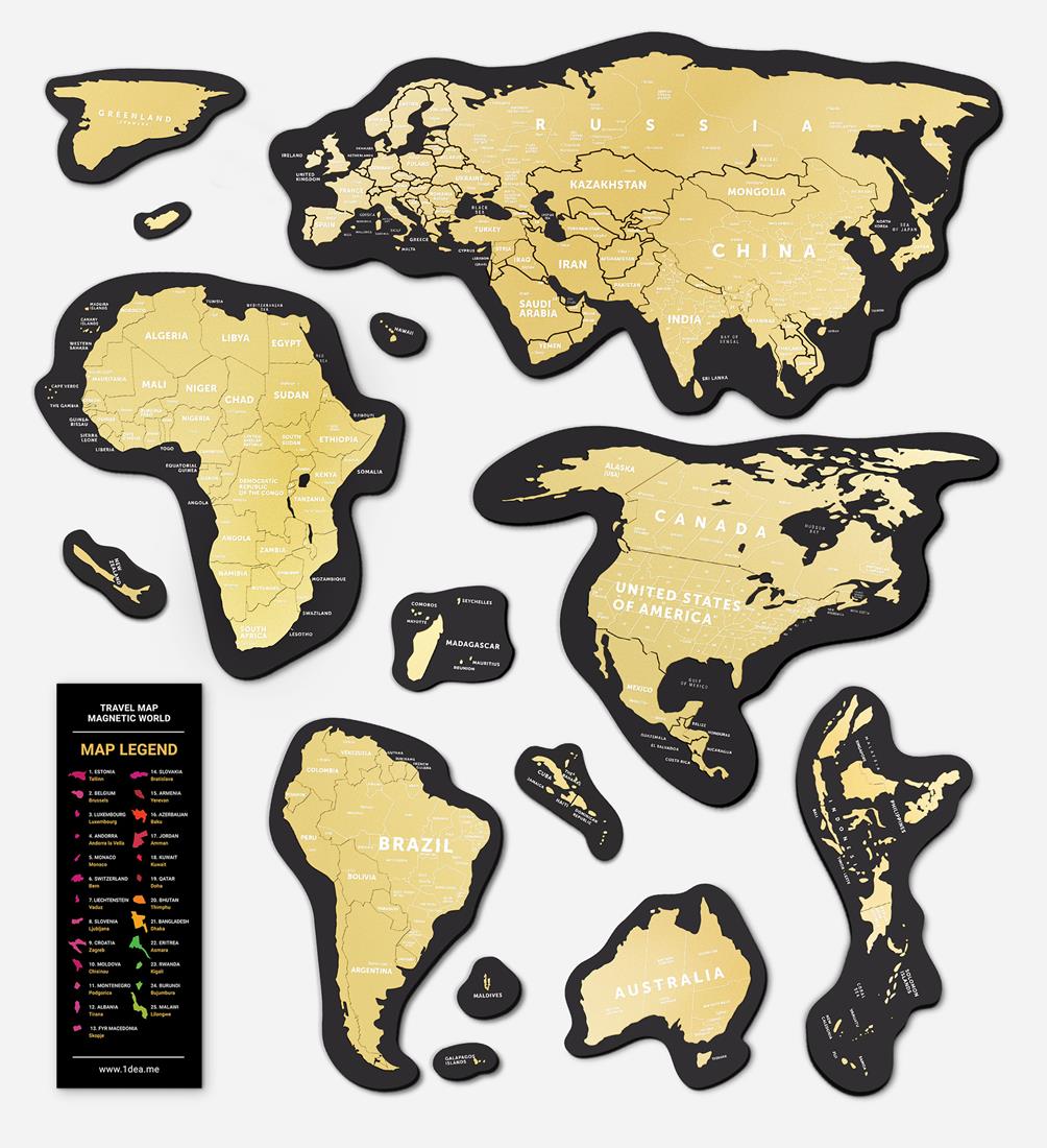 Stírací magnetická mapa světa Travel Map