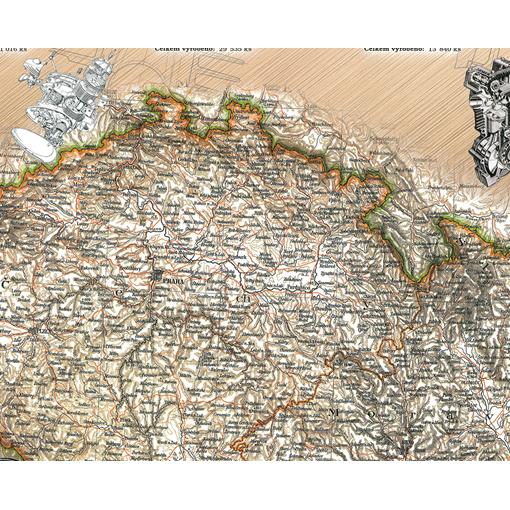 Historická mapa Československé motocykly r. 1918-1992 - 2. jakost