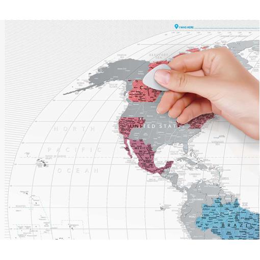 Stírací mapa světa Travel Map Air World – 2. jakost