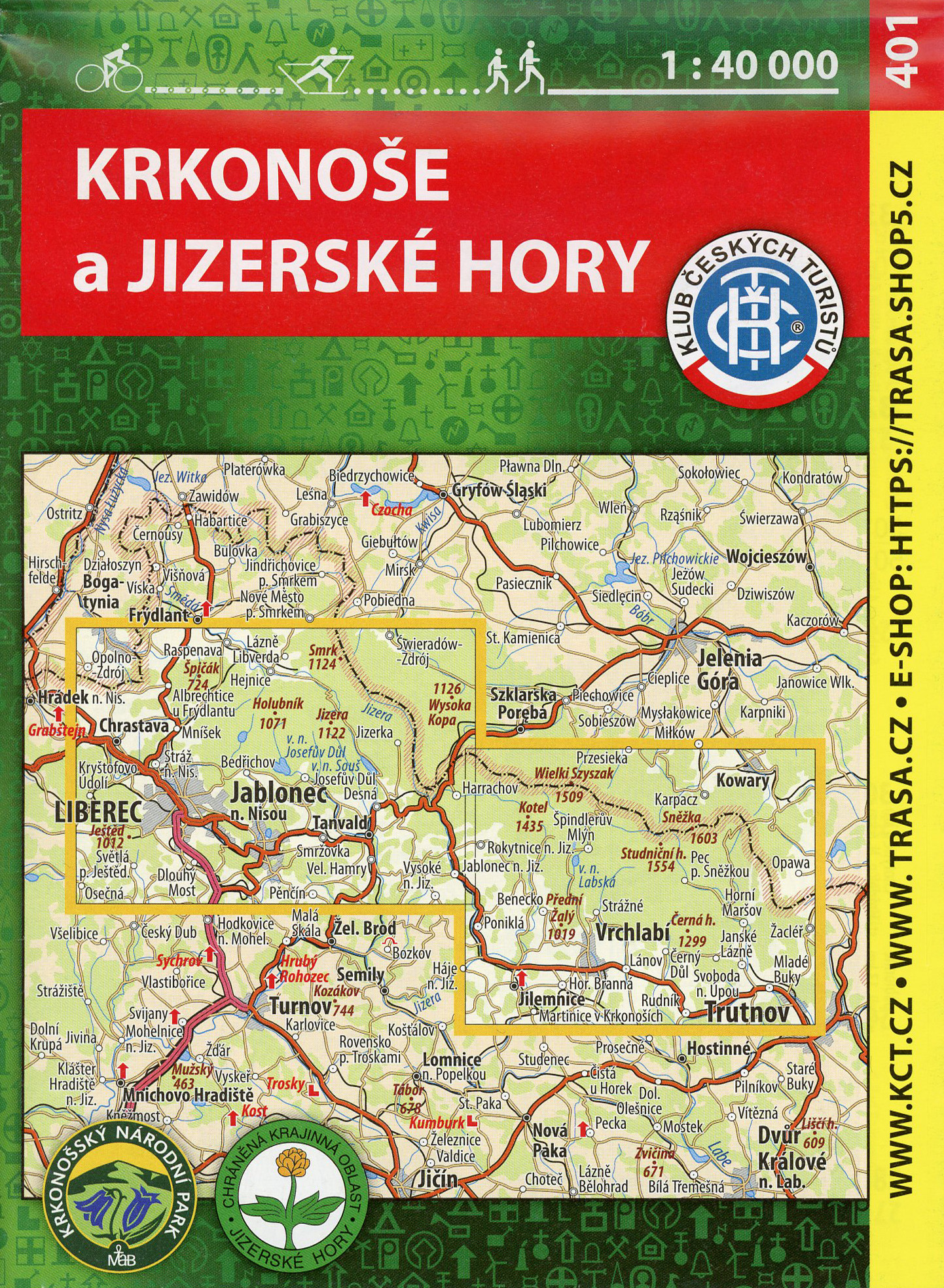 Skládaná mapa Krkonoše a Jizerské hory (401)