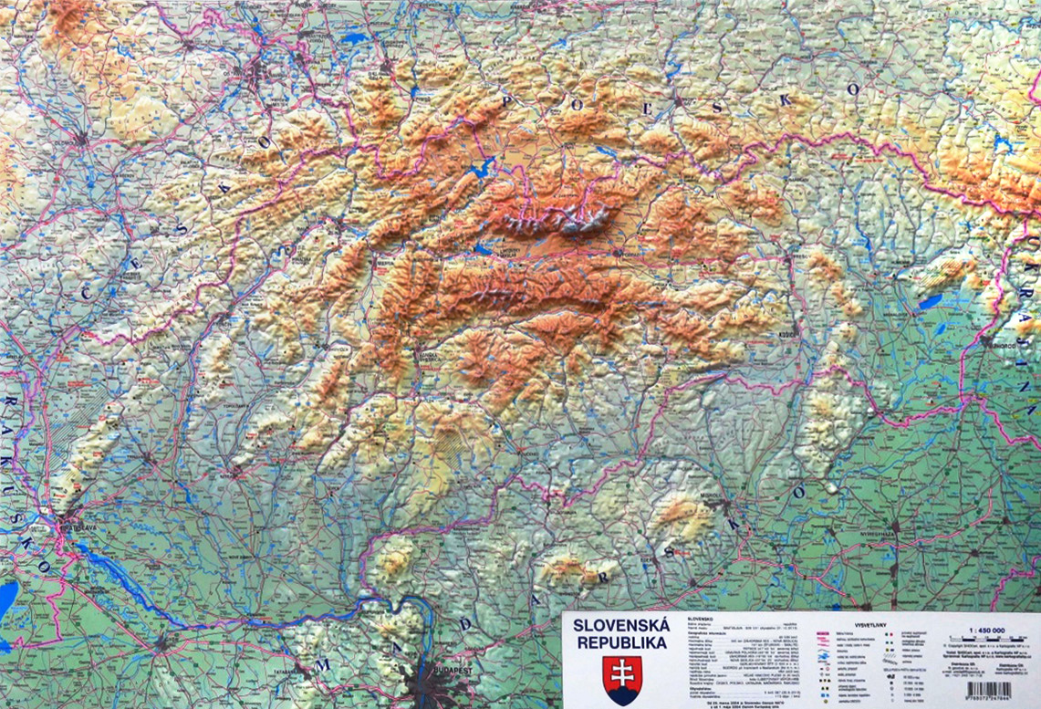 Plastická mapa Slovensko