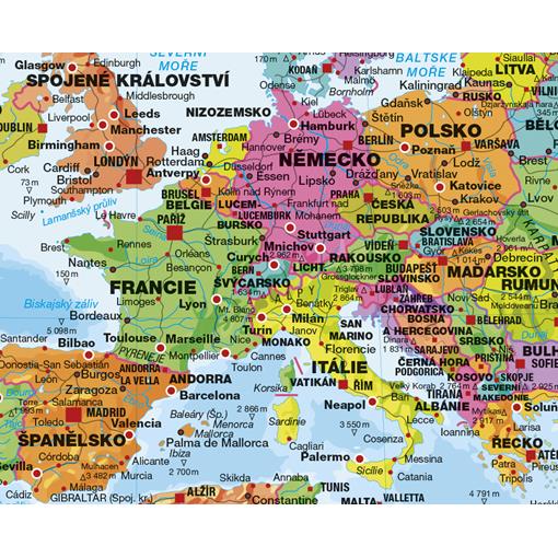 Politická nástěnná mapa světa v ČJ - 2. jakost