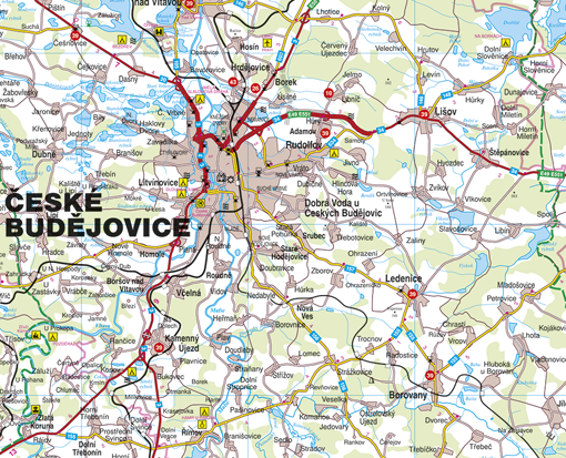 mapa ceskych budejovic Nástěnná mapa České Budějovice | Nástěnné mapy.cz