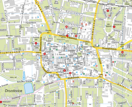 mapa prostejova Nástěnná mapa Prostějov | Nástěnné mapy.cz