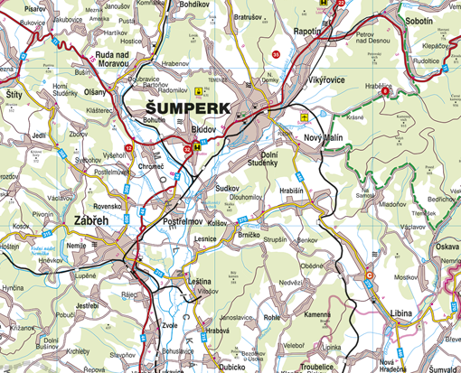 mapa zábřeh Nástěnná mapa Šumperk, Mohelnice, Zábřeh | Nástěnné mapy.cz