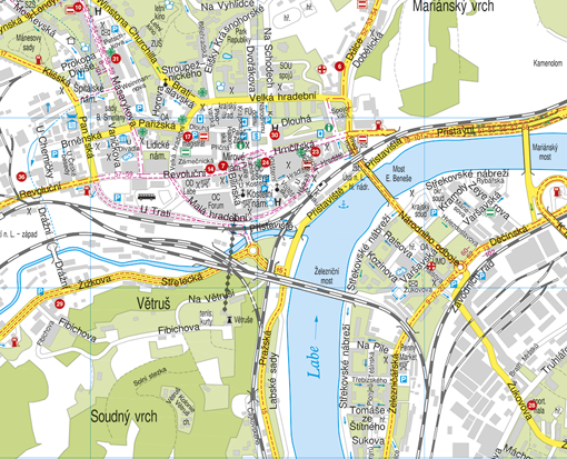 turistická mapa ústí nad labem Nástěnná mapa Ústí nad Labem | Nástěnné mapy.cz