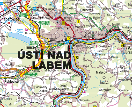 turistická mapa ústí nad labem Nástěnná mapa Ústí nad Labem | Nástěnné mapy.cz