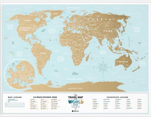 Stírací mapa světa Travel Map Holiday Lagoon