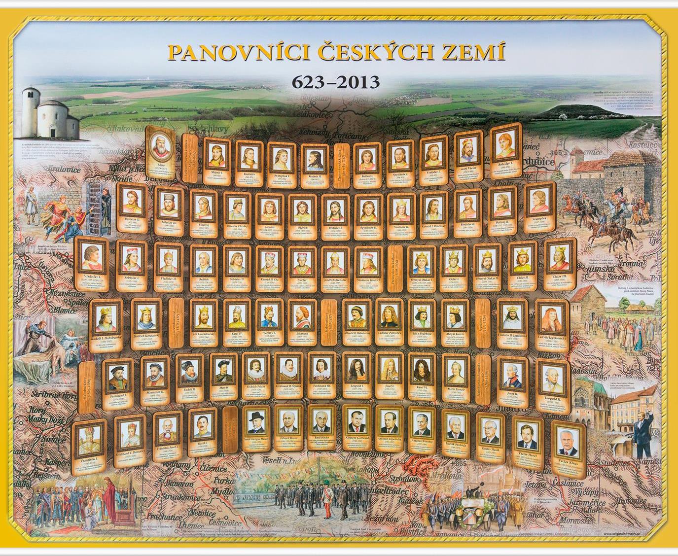 Nástěnný obraz – Panovníci Českých zemí 623-2013 