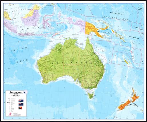 Politická nástěnná mapa Austrálie CE