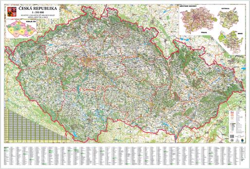 Silniční nástěnná mapa ČR EX350