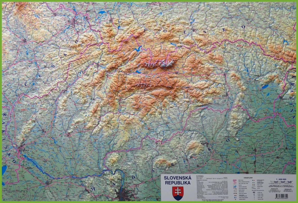 Plastická mapa Slovensko